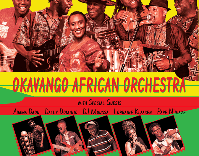 Enjoy the sensational sounds of Okavango African Orchestra & Friends November 15, 2025.